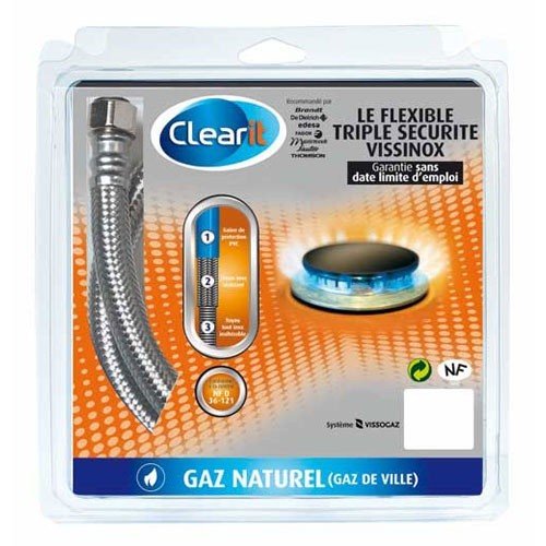 TUYAU DE GAZ NATUREL INOX 1.50M NFD pour INSTALLATION - 92X3426