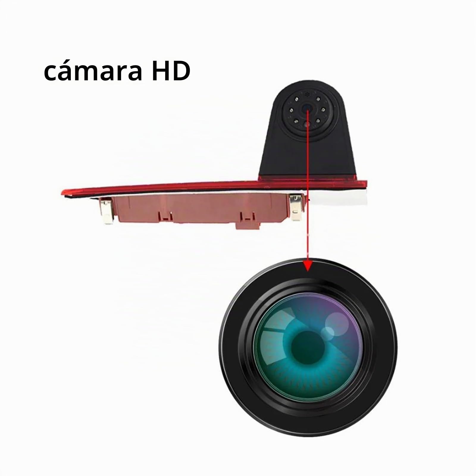 Cámara de Marcha Atrás Cámara De Visión Trasera HD para Ford para Transit Custom 2012-2017 2018 2019 con Luz De Freno De Estacionamiento Cámara de visión Trasera