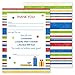 Canopy Street Dots and Stripes Kids Thank You Note Card Pack / 20 Fill In Childrens Colorful Thanks Cards With White Envelopes / 4 5/8