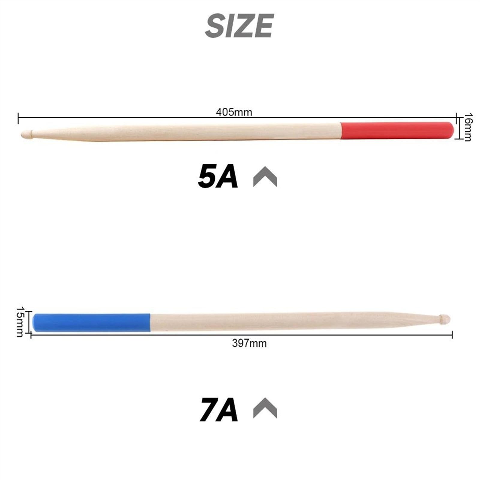 5A/7A Drumsticks-Set Aus Ahornholz, Holz-Drumsticks Für Anfänger, Drum-Zubehör Schlagzeug Sticks Set (Color : C)