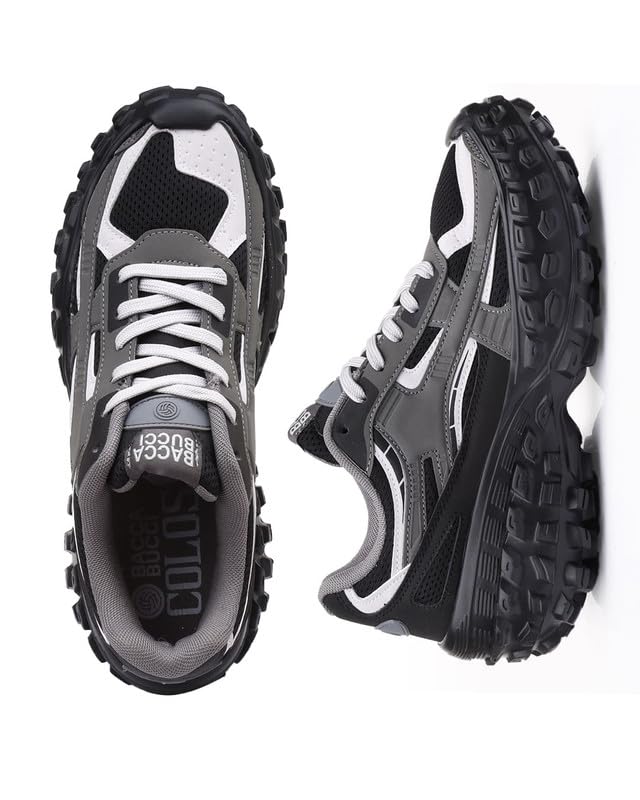 Image of Bacca Bucci Colossus Men's Chunky All-Terrain Sneakers with Rugged Outsole & Ortholite Insole | Outdoor Trail Walking Shoes | Breathable Mesh & Synthetic Uppers
