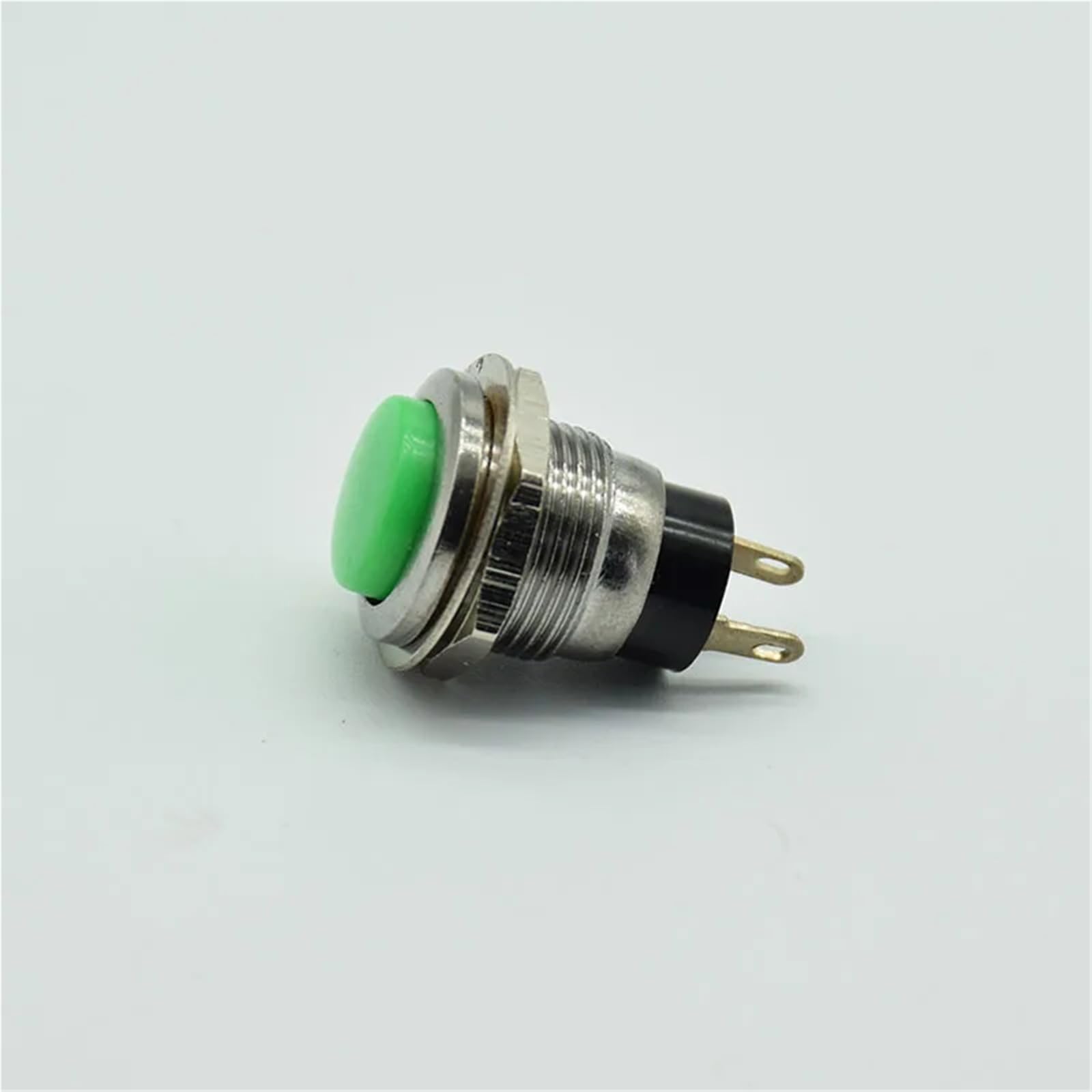 Interruptor de boton 12mm 2pin pulsador momentaneo verde de rosca para panel pack de 5 6