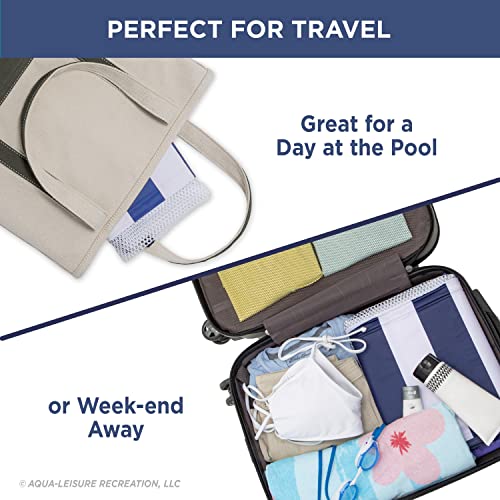 Image of Aqua 2-in-1 Catalina XL Pool Float & Water Hammock - 1-2 Person, Multi-Purpose Inflatable Pool Floats for Adults - Patented Thick, Non-Stick PVC Material - Navy /White Stripe