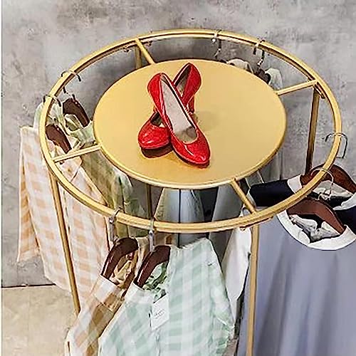 KUMIAO Sturdy Round Metal Garment Rack with Top Shelf - Ideal Clothes Hanging Display Rack for Retail Shops, Boutiques, Bedrooms, and Commercial Spaces - Durable Design! steampunk buy now online