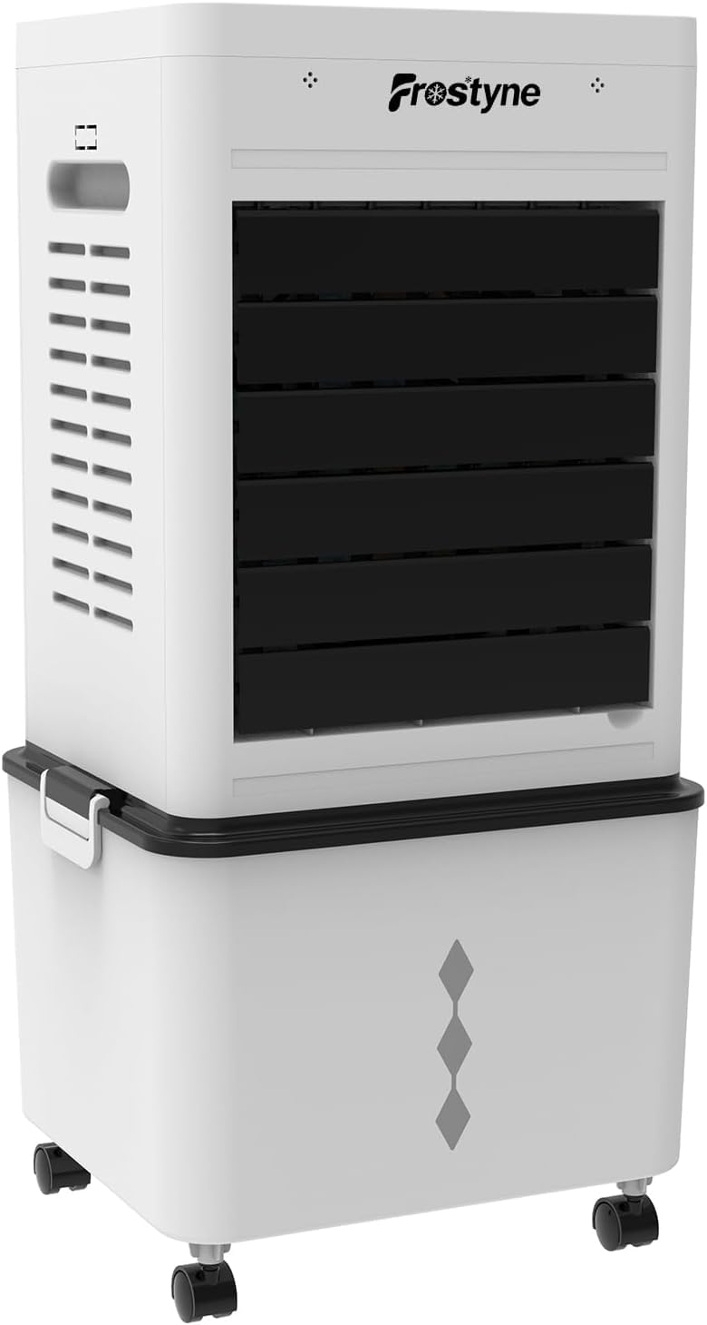 Photo 1 of Frostyne Portable Evaporative Air Cooler w/Humidifier – 3.1Ga Water Tank, 10 Ice Packs, 6 Speeds & 4 Modes, Timer & Remote, Windowless Portable Fan for Bedroom, Home, Office,Black 233