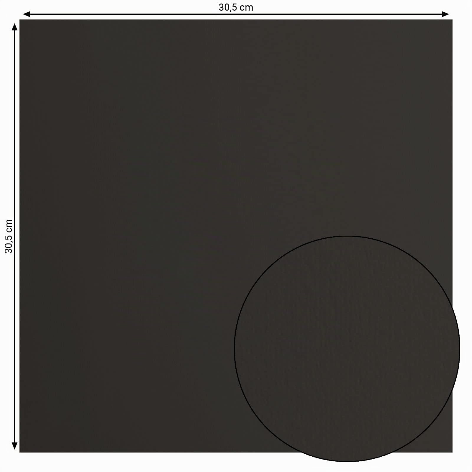 Florence Papier Cartonné Noir Lisse - 30,5 x 30,5 cm - 100 feuilles - 200 g/m² - Papier pour Scrapbooking, Carterie, Perforation et Faire Part de Mariage