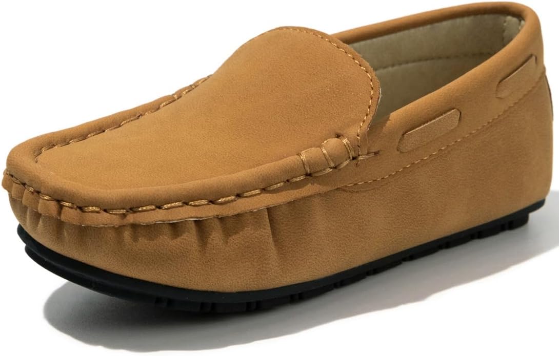 Boys Loafers, Soft Slip-On Moccasin Oxford Shoes for Toddler/Little Kids, Casual Bo...