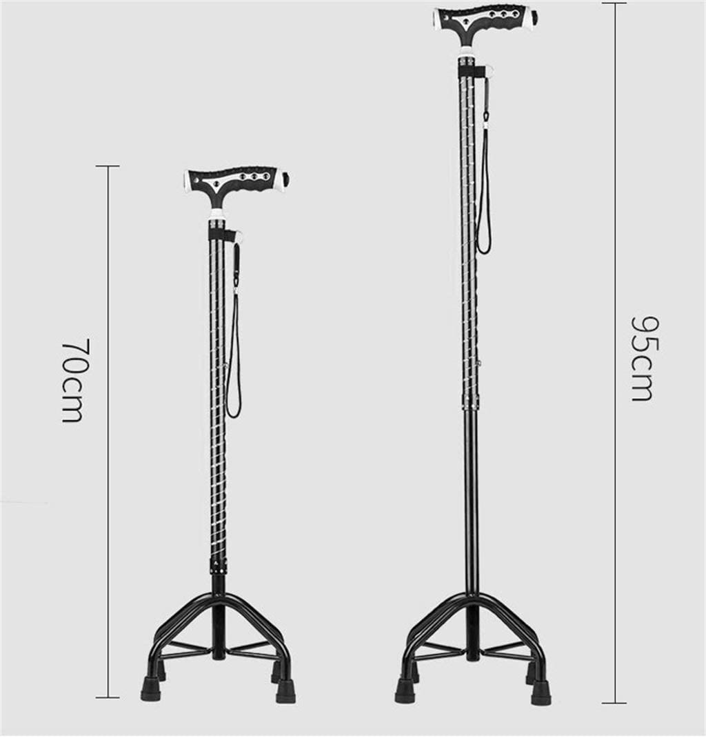 Bastón para Caminar para Hombres y Mujeres Mayores con muletas/Bastón telescópico/Bastón Ligero de aleación de Aluminio con Mango de Masaje magnético y Luces LED integrad