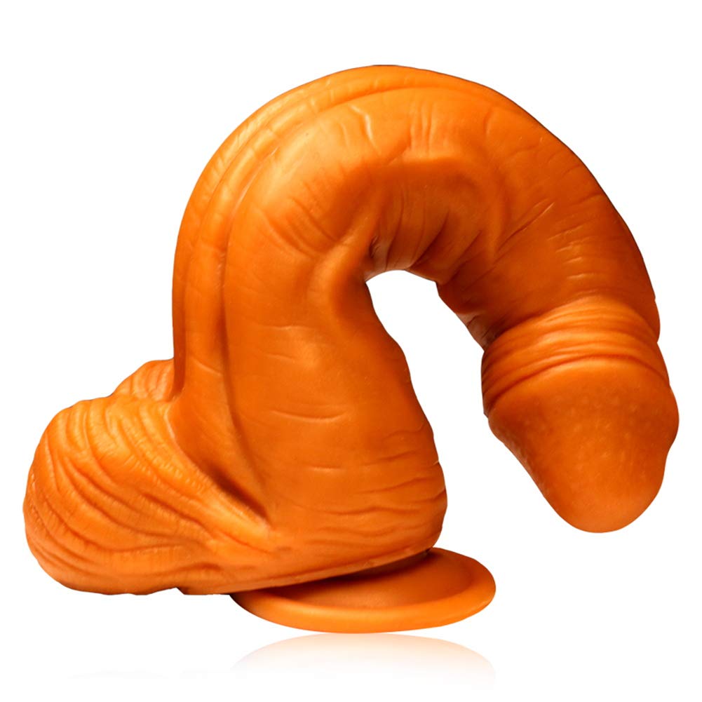 Riesiger Dildo Flüssiges Silikon Realistischer Big mit Starkem Saugnapf, Hoden und Venen Stimulation Großes Sexspielzeug für Männliche Frauen 25 * 6cm