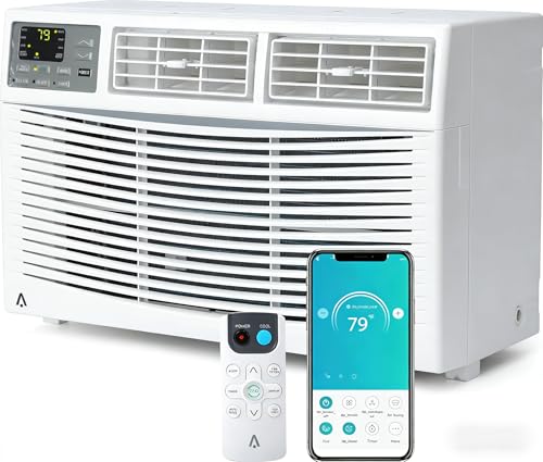 8000 BTU Window Air Conditioner, Window AC Unit 115V Cools Up to 350 Sq.Ft, Energy Saving with Remote & App Control & Timer, Perfect for Small Bedroom or Living Room, Easy Install Kit