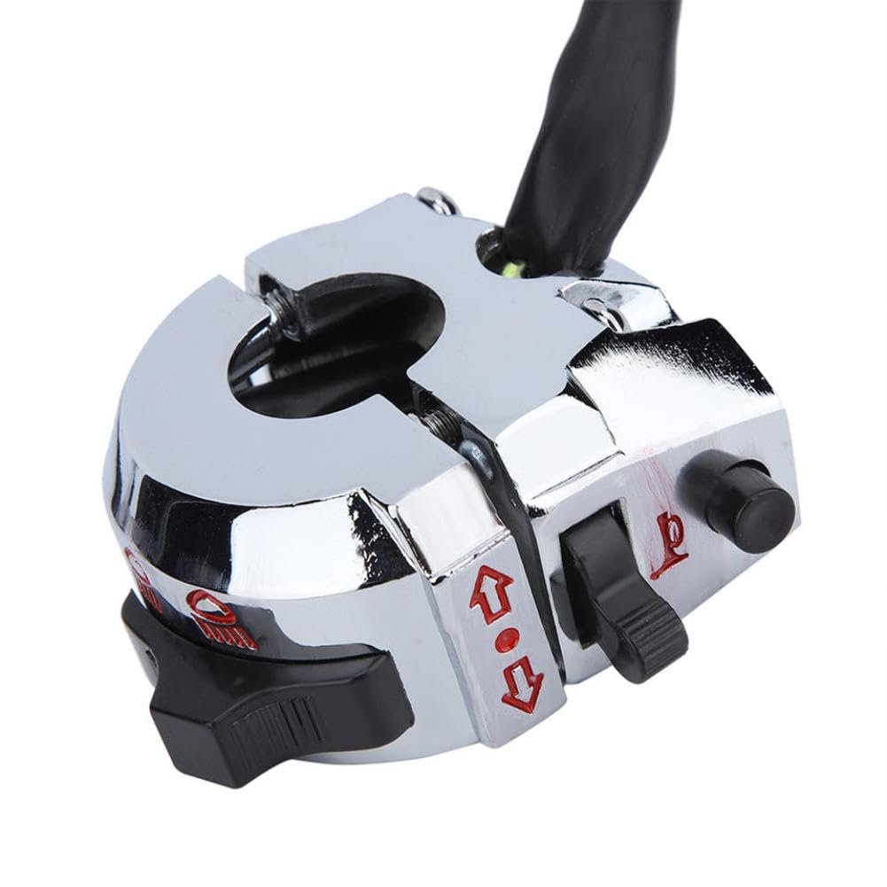 Interruptor intermitente de bocina para motocicleta Compatible con manillar de 22mm