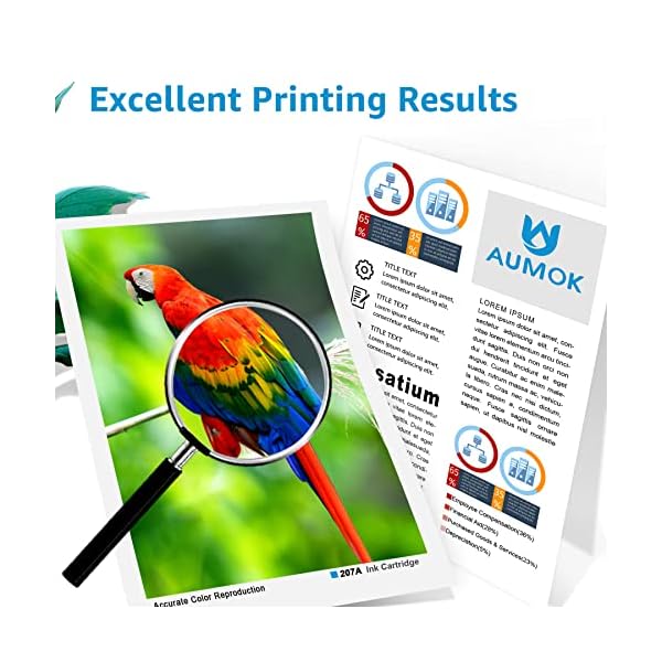 AUMOK (MIT CHIP) 207A Tonerkartusche Kompatibel für HP 207A 207X Color Laserjet Pro MFP M283fdw MFP M282nw MFP M283fdn M255dw M255nw Toner 207A W2210A W2211A W2212A W2213A 207X W2210X 4er-Pack – Bild 8