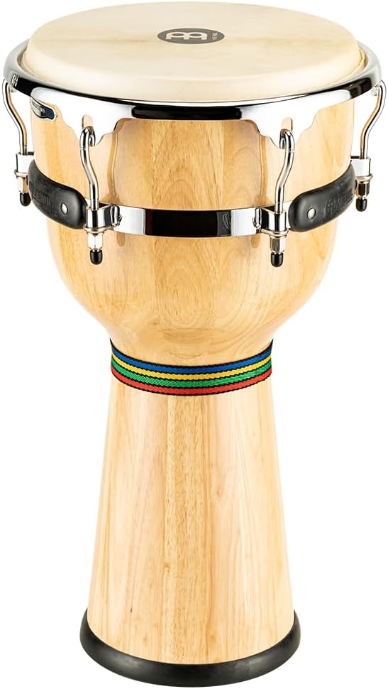 Floatune Djembe Hand Drum Circle Instrument with Goat Skin Head — NOT MADE IN CHINA — Easy to Tune, 2-YEAR WARRANTY