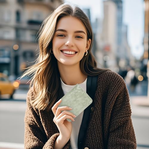 RFID Blocking Wallet Women Cute Embossed Floral Leather Credit Card Holder Wallet for Women with Tassel Accordion Purse Bifold Ladies Small Womens Wallets with Zipper Coin Pocket Green 6
