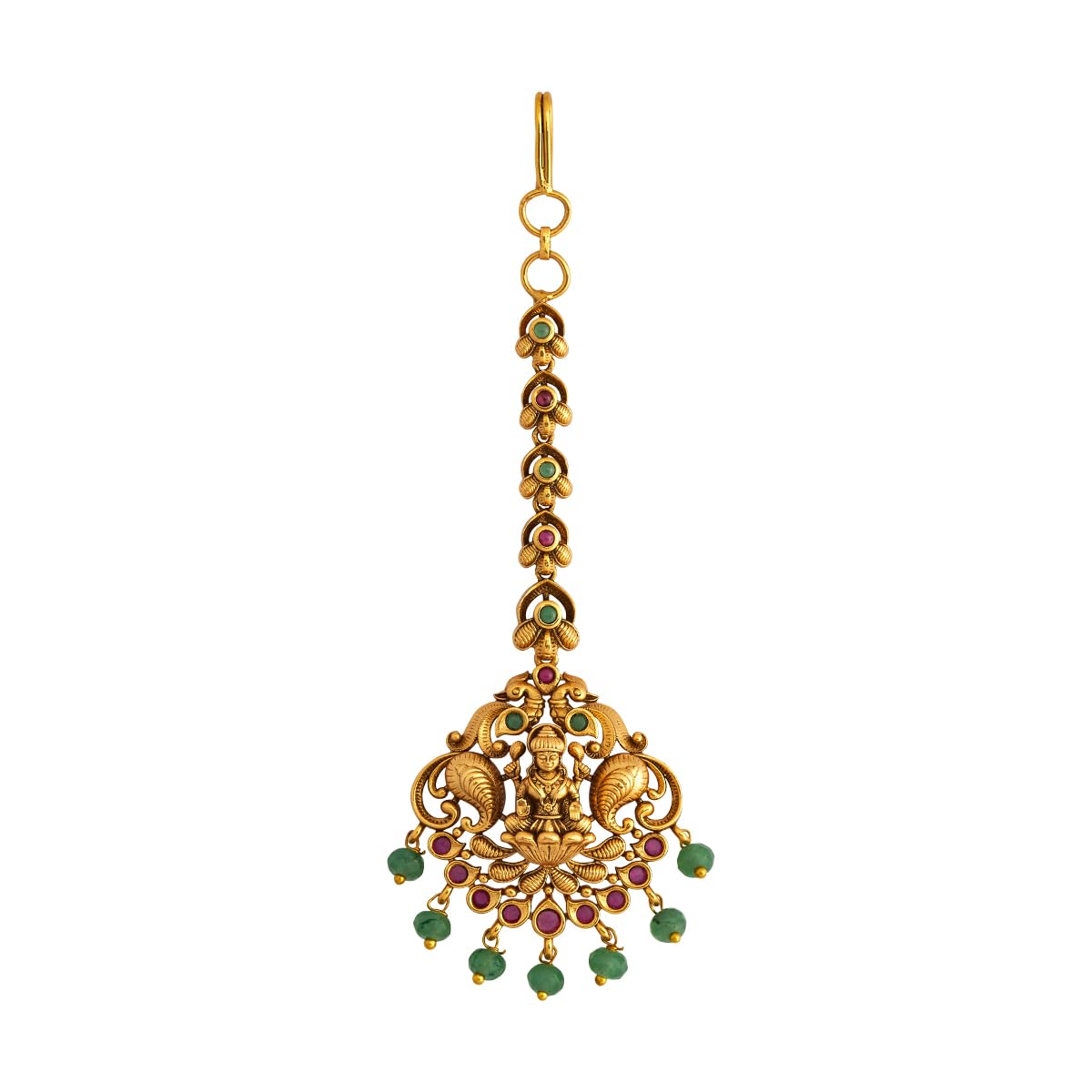 Fashion Jewellery Ruby-Green Gold Polished Copper Antique Tikka, Best for Bridesmaids, festive season & Special Occasion - 440674-image-33