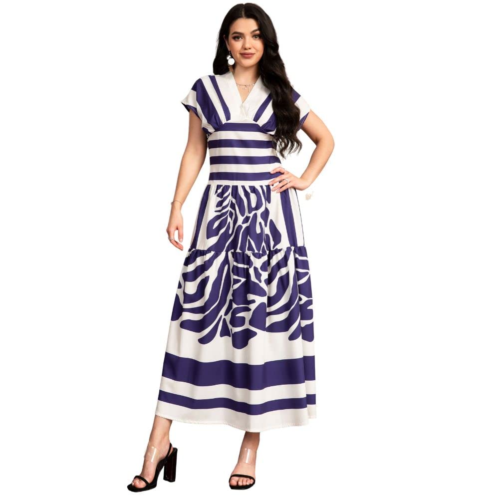 FridayInFast fashion Round neck Flowers Color contrast Regular sleeve Abaya Kaftan Long Dresses