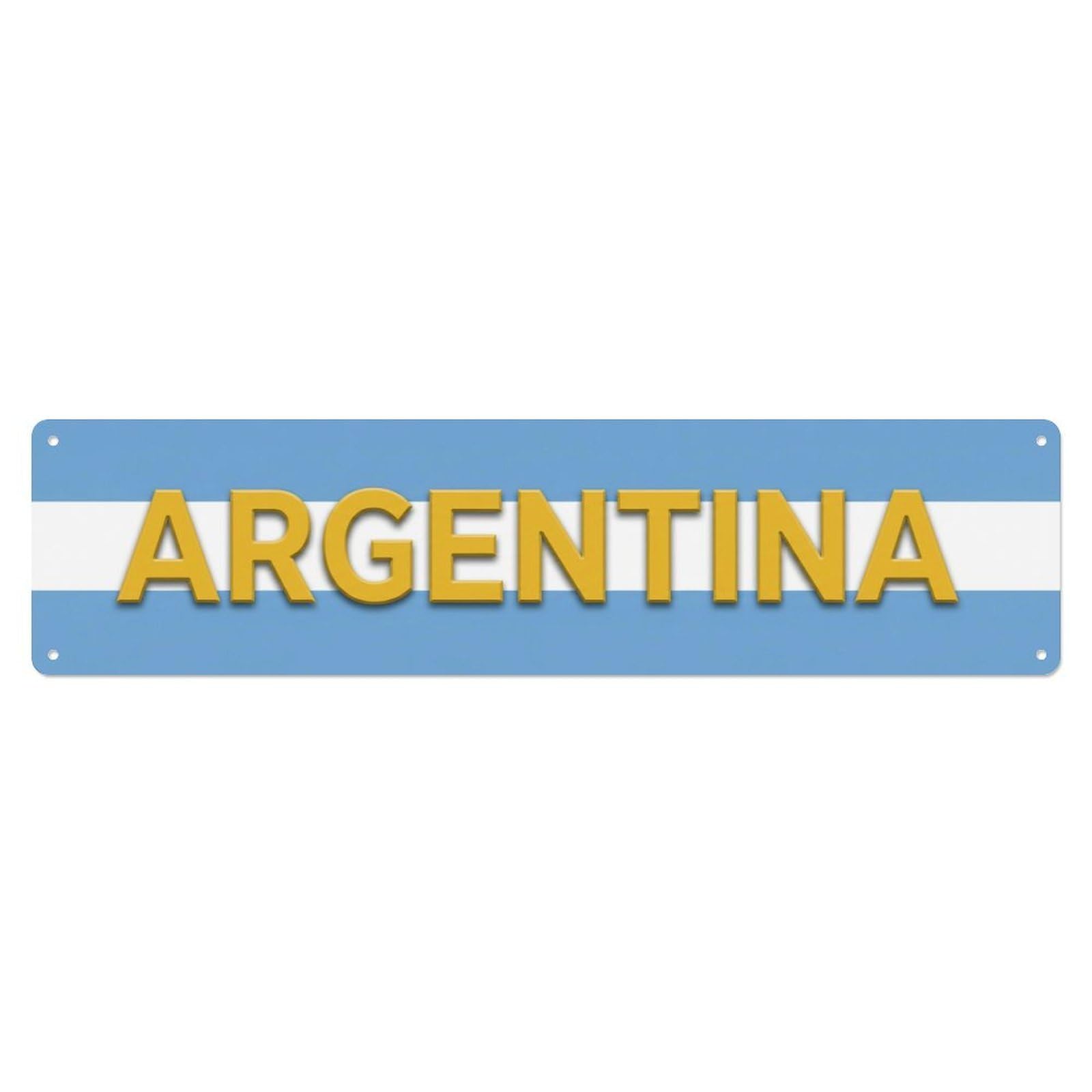 Vintage Argentina Flag Pattern Metal Tin Sign
