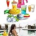 Brave Hours 6 Pack Drink Floats Cute Animal Pool Drink Holder Set Reusable Inflatable Float Cup Coasters for Summer Pool Party,6 Flamingo.