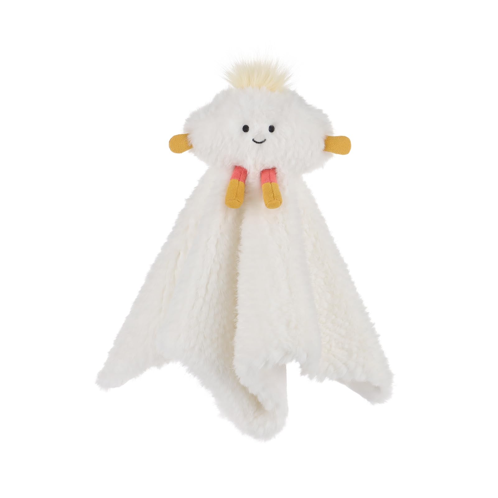 Apricot Lamb Childlike Cloud Blanket Cute Comforter Soft Loveys for Baby Boy and Girl, Security Blanket for Babies, Infant and Toddlers, White 13.8 Inches