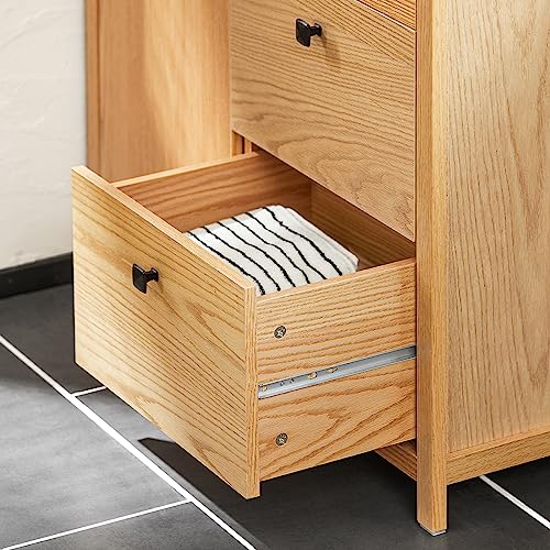 Wäschekorb mit Korb und 3 Schubladen, platzsparender Badezimmer-Aufbewahrungs-Organizer, modernes Design für Zuhause und Waschküche, B 80 x T 35 x H 90 cm