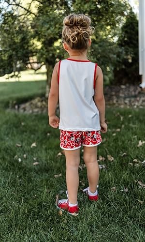 Image of Disney Stitch丨 Frozen丨 Minnie Mouse丨Princess丨Winnie Tank Top+Dolphin Shorts Girls Outfits Workout Athletic Set Summer