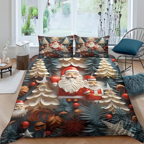 Parure de lit de Noël pour lit simple avec housse zippée douce - 4