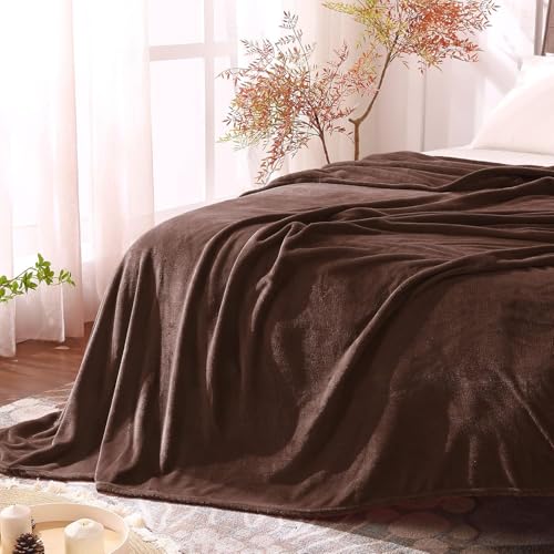 Image of BEDELITE Fleece Blanket Brown Full Blankets for Couch & Bed, Luxury Plush Cozy Fuzzy Blanket 84 inch x 90 inch, Super Soft Warm Lightweight Throw Blanket for Travel Camping