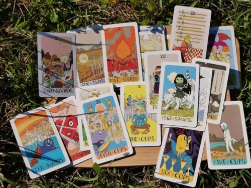 Image of AYME Totally Unofficial Adventure Time Tarot Card Game in A Tin A 78-Card Deck with Guidebook Gilded Golden (Limited Edition) 400 GSM Gold Core Cardstock for Adults