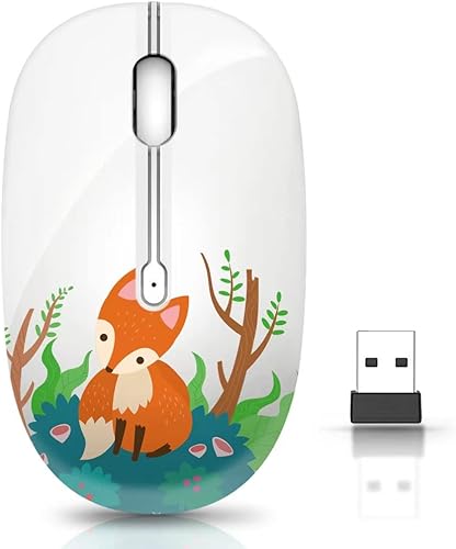 Mouse inalámbrico con nano receptor para PC, portátil, portátil, computadora, MacBook, menos ruido, ratones ópticos móviles portátiles (foco)