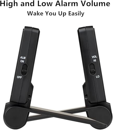 Miniatura 4 de FAMICOZY Pequeño Reloj Despertador Digital Plegable de Viaje con DíaMesFechaTemperatura Interior, Fácil de Leer y Configurar, Volumen de Alarma