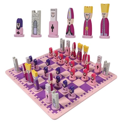 Jeu d'échecs en bois avec plateau pliable Beaupretty pour enfants et adultes