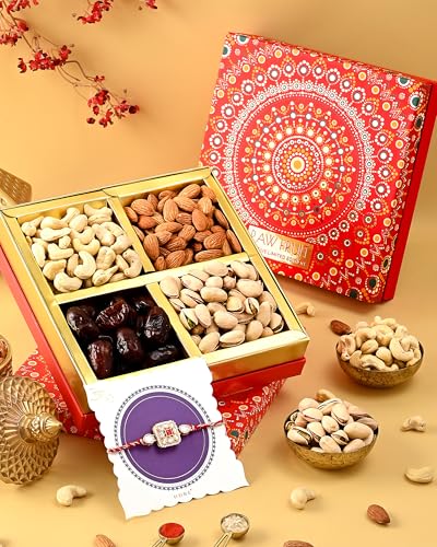 Hyperfoods® Rakhi For Brother Rakhi Set For Brother Dryfruits Combo Pack Dryfruits Pack Of 4 Almonds Pistachio Cashew Rakhi Set For Brother Rakhi With Dry Fruits Rakhi Gift Box (B0DBDRT8NK) Amazon Price History, Amazon Price Tracker