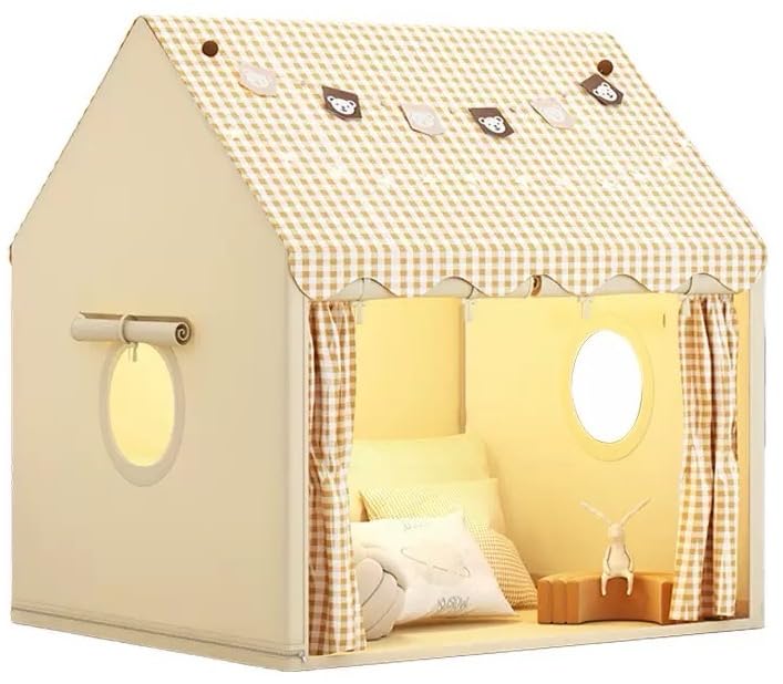 Large Kids Tent House Indoor Outdoor,Toddler Play Tent With Birthday Party Decoration,Play house for Baby Princess Castle Tent, Kids Indoor Room Toys for Girls Boys (grey 3)
