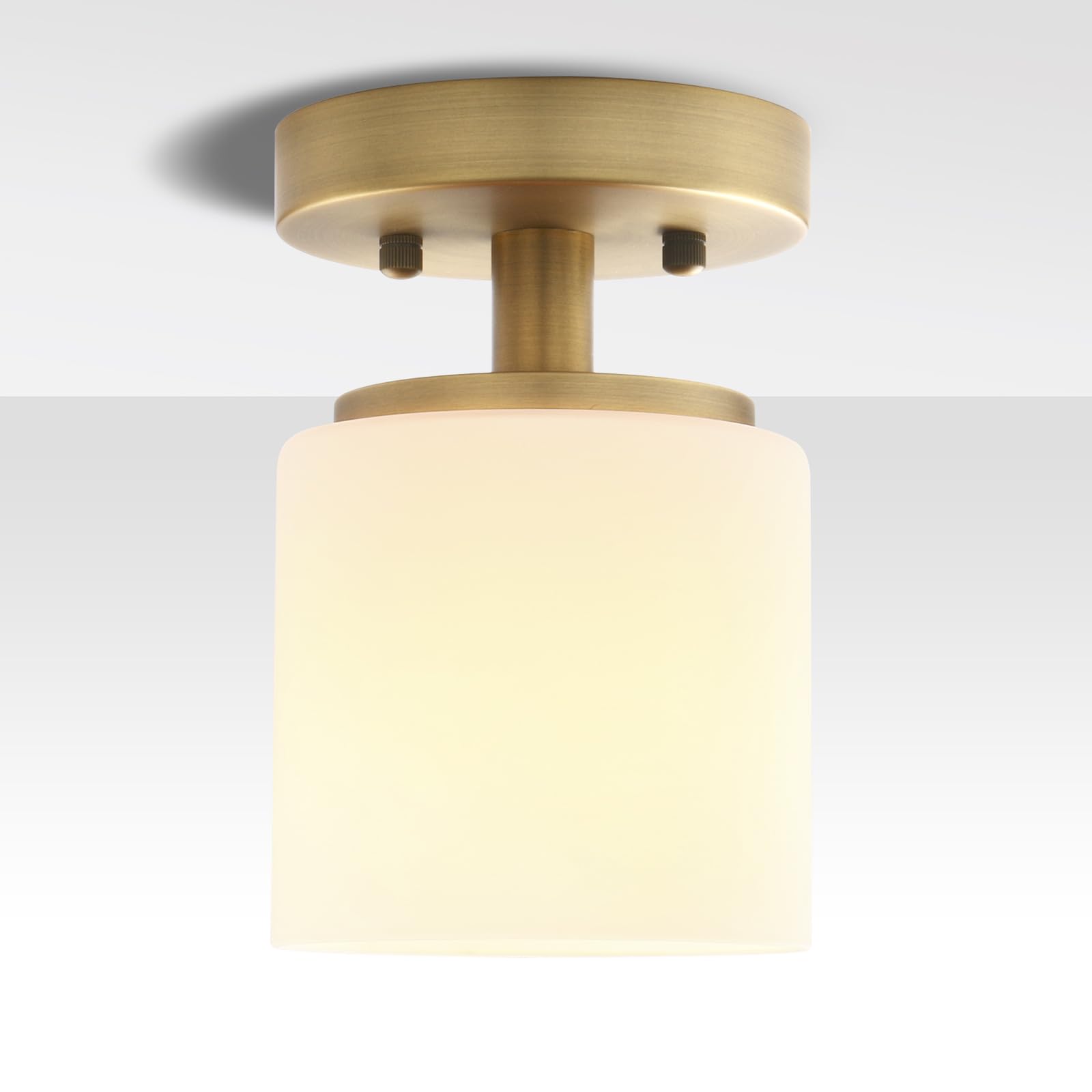 Yosoan Industrial Glass Ceiling Lights, Flush Mount Ceiling Light Fitting