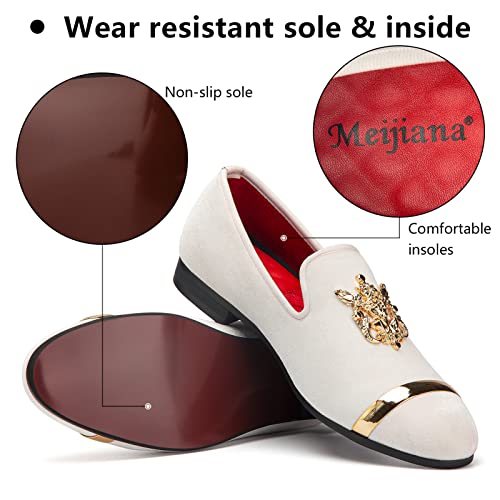 Image of Meijiana Men's Fashion Classic Microfiber PU Leather Loafers and Weeding Dress Shoes for Men