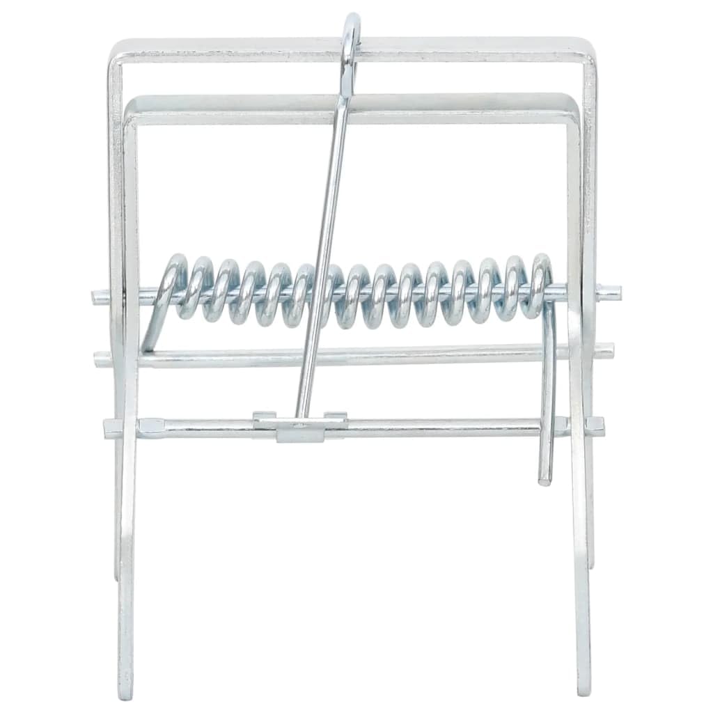 Maulwurffallen 4er Set silbern verzinkter Stahl 6 x 12 x 14 cm, Lebendfalle für Garten und Rasen, mechanische Auslöse Falle zum Schutz vor Maulwürfen