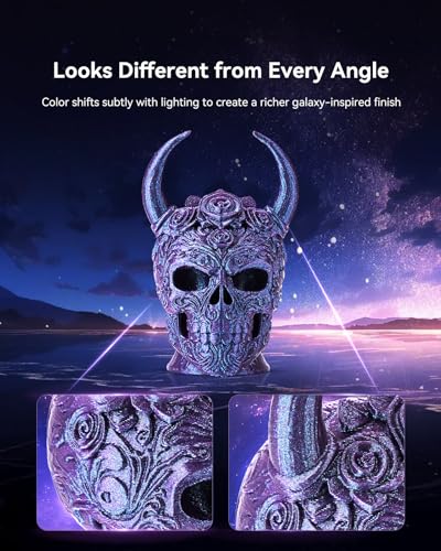 Image of SUNLU Galaxy PLA Filament Bundle 1.75mm, Color-Shifting Pearlescent Glitter PLA 3D Printer Filament, Galaxy Peacock, Nebula Green, Stardust Purple, Meteorite Brown, 250g x 4, for Most FDM 3D Printers