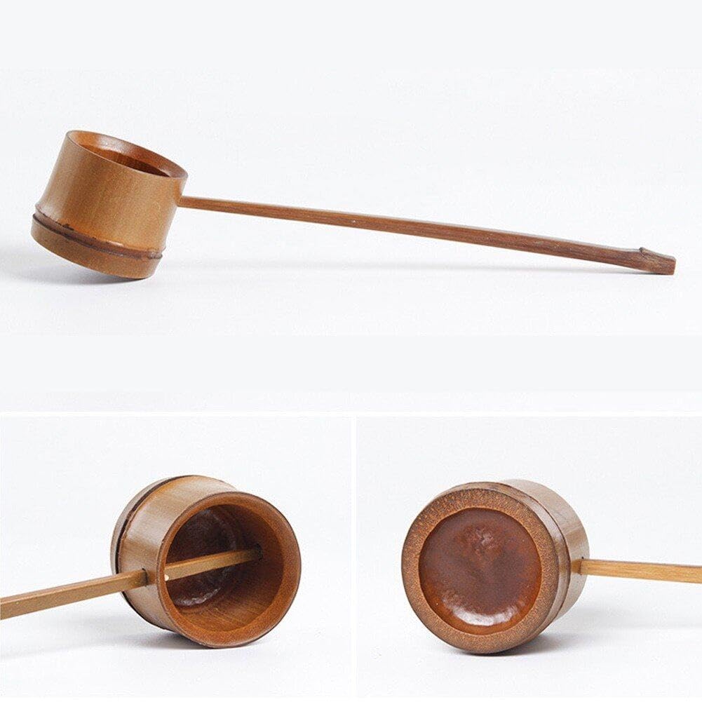 Tsffae Louche à Eau Long Manche Bambou - Cuillère Japonaise Cérémonie Du Thé