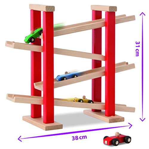 HEROS 100027332 - Circuito de madera para coches de juguete (38 x 31 cm)