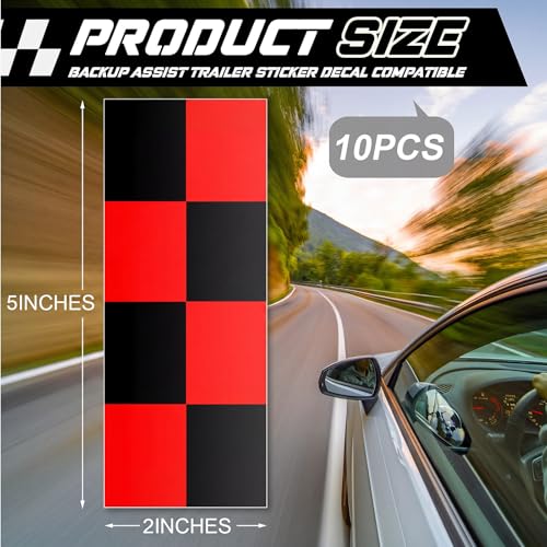 Image of Fuyoooo 10 Pieces Backup Assist Trailer Stickers Trailer Decals Compatible with F150 2015-2023 EU5A-19D534-EA (Red Black)