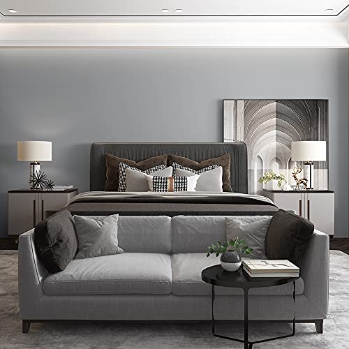 Fuku Mon 24"X394" Grey Wallpaper Matte Solid Gray Contact Paper Self-Adhesive Peel And Stick Thick Removable Texture Wallpaper For Bedroom Cabinets Livingroom(Ligth Gray) #TOP1