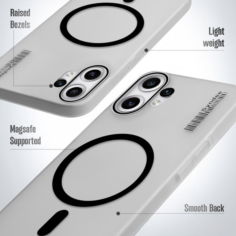 Image of Mr. Case Back Cover for CMF Nothing Phone 2 Pro Elegant Frosted White Translucent Back Only Compatible with Wireless Magnetic Accessories | Anti-Scratch Shockproof Phone Case - Black