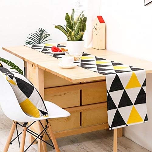 長方形ンコットンリネンプレイスマットテーブルランナー 洗濯可テーブルランナーコットンリネン布 ダイニングルーム テーブルリネン Color Black Size 32 160cm B0xz1ry7 4 475円