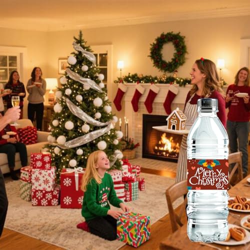 Étiquettes imperméables bouteille eau pour éviter les encres qui bavent à Noël - 6