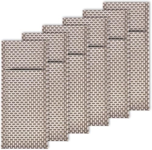 Westmark 6 Servietten-/Bestecktaschen, 24 x 9 cm, Synthetik, Saleen-Edition: Elegance, Grau/Silber, 01210344250