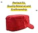KBK-1464 RED L Cadet Army Cap Basic Everyday Military Style Hat (Now with STASH Pocket Version Available)