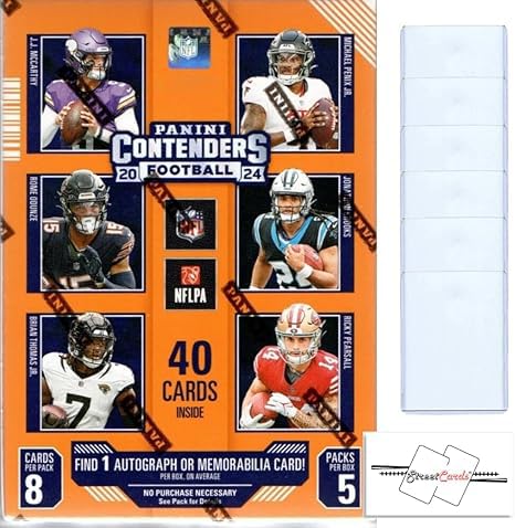 2024 Contenders Football Blaster Box with 40 Trading Cards + 6 Toploaders + StreetCards Magnet!