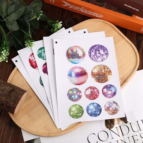 50stk 70er 80er Disco-Aufkleber, Spiegel-Diskokugel-Aufkleber Vintage Retro Discokugel-Aufkleber Aufkleber mit Disco-Party-Thema für Wasserflaschen Laptop Sammelalbum Geburtstag