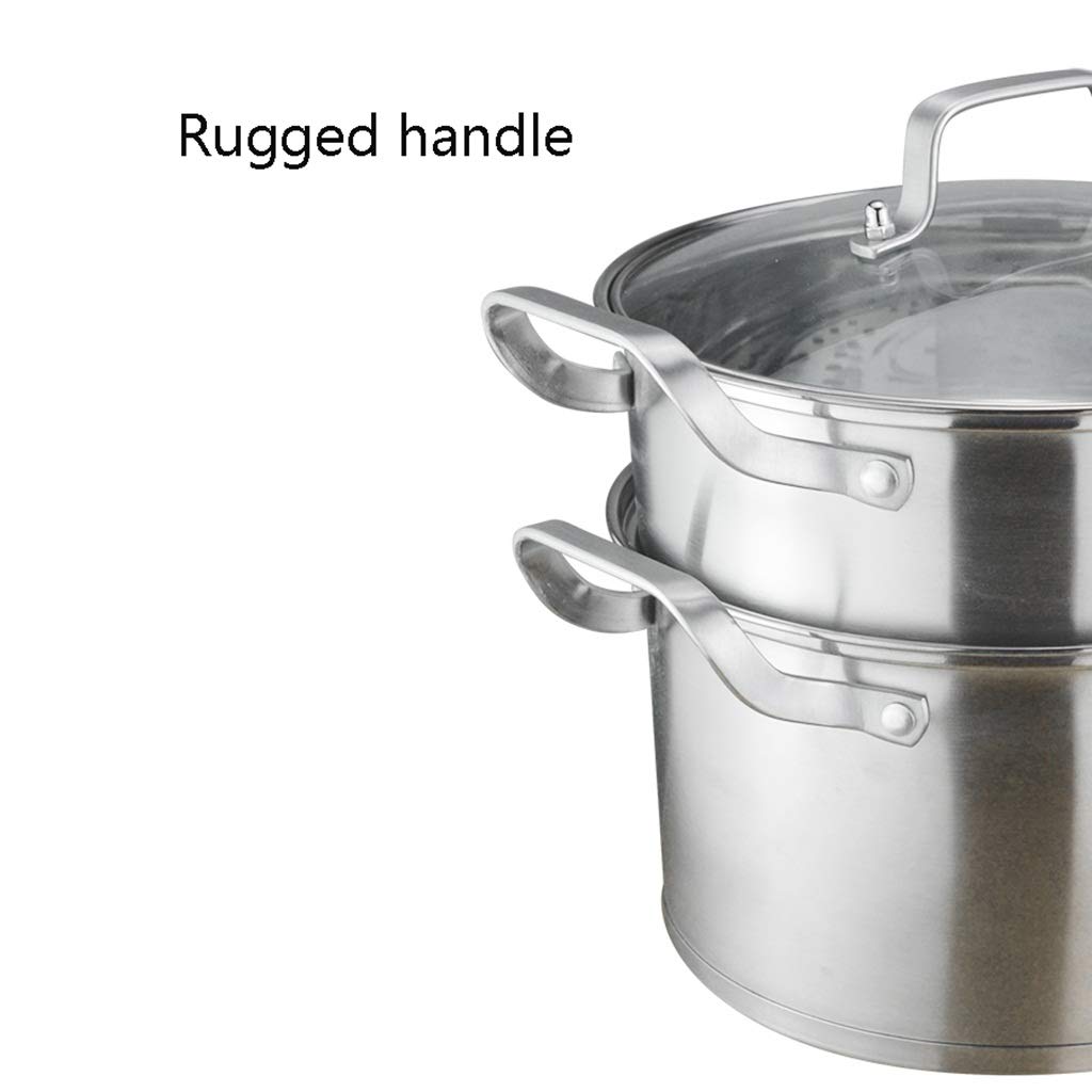 Creatore per cous cous in acciaio inox a 2 livelli con inserto a vapore a induzione, capacità 6,3 l, dimensioni ridotte 26 x 26 x 23,4 cm