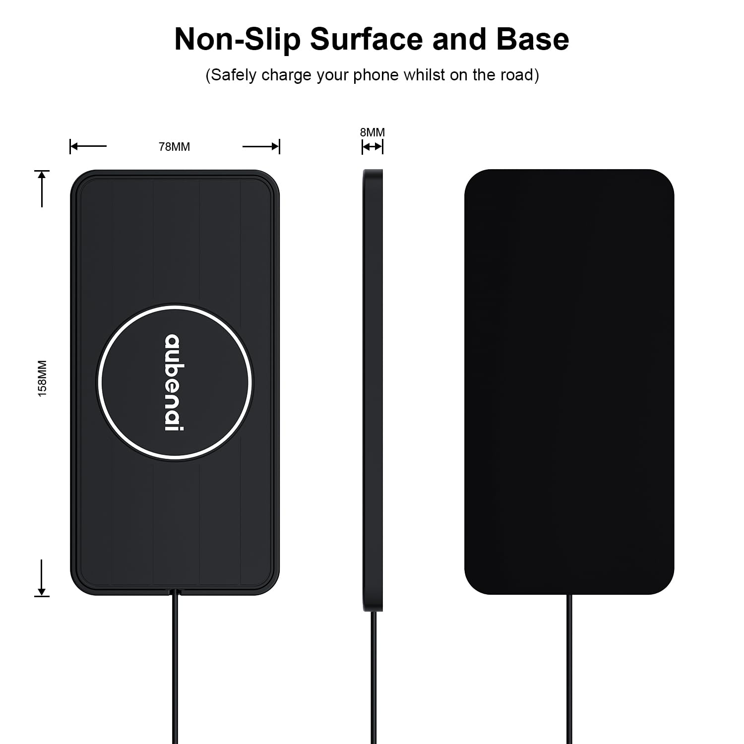 Bezprzewodowa ładowarka samochodowa, szybka ładowarka 15 W, z przedłużaczem 70 cm, antypoślizgowa samochodowa bezprzewodowa ładowarka do telefonu, kompatybilna z iPhone 16/15/14/13, AirPods